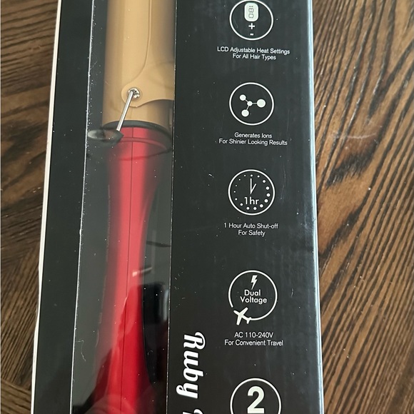 Chi Air Ca1038 Texture Tourmaline Ceramic Curling Iron 1 1/2 Inch, , Fire Red - Picture 5 of 9